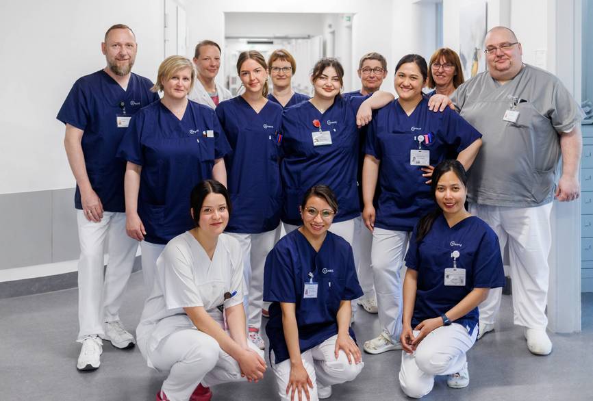 Gruppenfoto von dem Pflege und Service-Team der dermatologischen Station am CCM